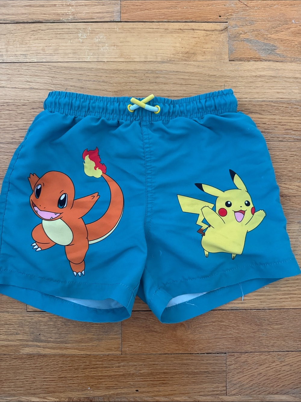 Zara Blue Swim Shorts with Pikachu & Charmander